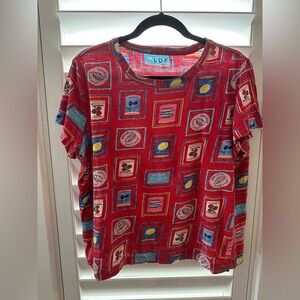 LOFT Red can print Short Sleeve Tee